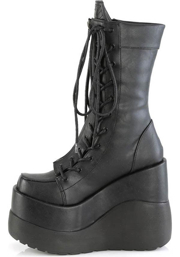 VOID-118 [Black] | PLATFORM BOOTS [PREORDER] - Beserk - all, all ladies, black, boots, boots [preorder], clickfrenzy15-2023, demonia, demonia shoes, discountapp, fp, goth, gothic, labelpreorder, labelvegan, ladies, long boots, mid calf boots, platform, platform boots, platforms, platforms [preorder], ppo, preorder, shoes, vegan