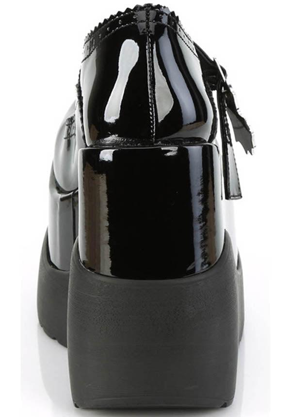 VOID-38 [Black Patent] | PLATFORMS [PREORDER] - Beserk - all, all ladies, black, clickfrenzy15-2023, demonia, demonia shoes, discountapp, fp, goth, gothic, labelpreorder, labelvegan, ladies, patent, platforms, platforms [preorder], ppo, preorder, shoes, spiderweb, spiderwebs, vegan, web, webs
