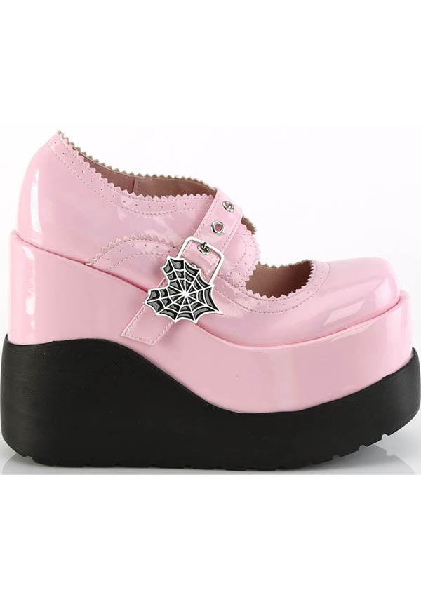 VOID-38 [Pink Holo Patent] | PLATFORMS [PREORDER] - Beserk - all, baby pink, clickfrenzy15-2023, colour:pink, demonia, demonia shoes, discountapp, fp, holo, holographic, labelpreorder, light pink, pastel pink, pink, platforms, platforms [preorder], ppo, preorder, shoes