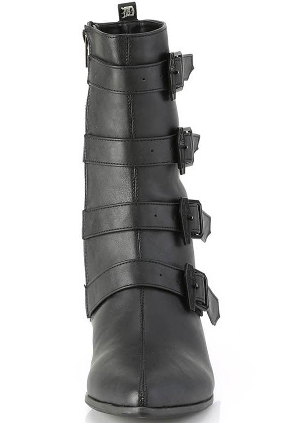 WARLOCK-110-C [Black] | BOOTS [PREORDER] - Beserk - all, all ladies, black, boots, boots [preorder], clickfrenzy15-2023, coffin, demonia, demonia shoes, discountapp, fp, goth, gothic, labelpreorder, labelvegan, ladies, mens shoes, ppo, preorder, shoes, vegan