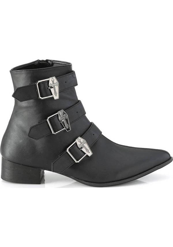 WARLOCK-50-C [Black] | BOOTS [PREORDER] - Beserk - all, black, boots, boots [preorder], clickfrenzy15-2023, coffin, demonia, demonia shoes, discountapp, formal, formal wear, fp, goth, gothic, labelpreorder, labelvegan, mens shoes, ppo, preorder, shoes, vegan