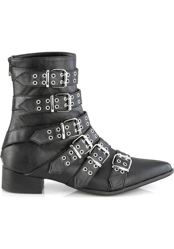 WARLOCK-70 [Black] | BOOTS [PREORDER] - Beserk - all, black, boots, boots [preorder], clickfrenzy15-2023, demonia, demonia shoes, discountapp, fp, goth, gothic, labelpreorder, labelvegan, mens shoes, pointed toe, pointy, ppo, preorder, shoes, vegan