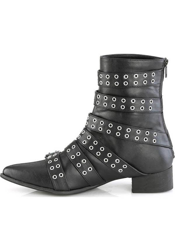 WARLOCK-70 [Black] | BOOTS [PREORDER] - Beserk - all, black, boots, boots [preorder], clickfrenzy15-2023, demonia, demonia shoes, discountapp, fp, goth, gothic, labelpreorder, labelvegan, mens shoes, pointed toe, pointy, ppo, preorder, shoes, vegan