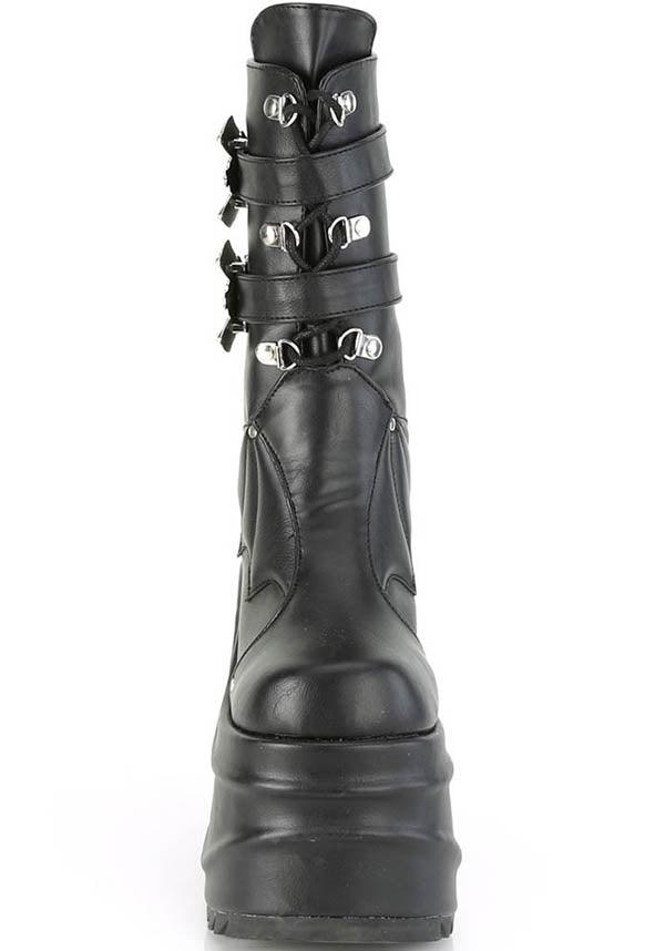 WAVE-150 [Black] | PLATFORM BOOTS [PREORDER] - Beserk - all, bat, bats, batwing, black, boot, boots, boots [preorder], clickfrenzy15-2023, demonia, demonia shoes, discountapp, fp, goth, gothic, halloween, labelpreorder, labelvegan, platform, platforms, platforms [preorder], pleaserimageupdated, ppo, preorder, pricematched, shoes, vegan