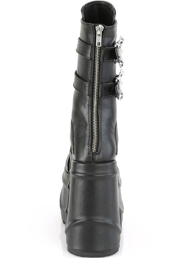 WAVE-150 [Black] | PLATFORM BOOTS [PREORDER] - Beserk - all, bat, bats, batwing, black, boot, boots, boots [preorder], clickfrenzy15-2023, demonia, demonia shoes, discountapp, fp, goth, gothic, halloween, labelpreorder, labelvegan, platform, platforms, platforms [preorder], pleaserimageupdated, ppo, preorder, pricematched, shoes, vegan