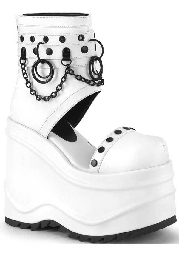 Demonia WAVE 22 White Platforms Buy Online Australia