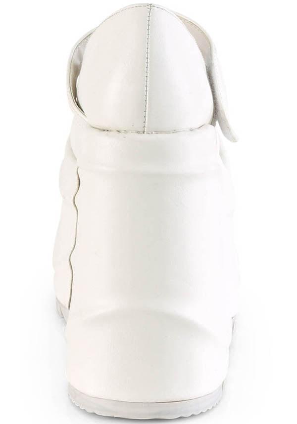 WAVE-32 [White] | PLATFORMS [PREORDER] - Beserk - all, clickfrenzy15-2023, demonia, demonia shoes, discountapp, fp, harajuku, labelpreorder, labelvegan, lolita, mary jane, mary janes, platform, platforms, platforms [preorder], pleaserimageupdated, ppo, preorder, pricematched, shoes, vegan, white