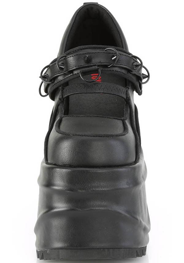 WAVE-48 [Black] | PLATFORMS [PREORDER] - Beserk - all, black, clickfrenzy15-2023, demonia, demonia shoes, discountapp, fp, goth, gothic, grunge, labelpreorder, labelvegan, mary janes, platform, platforms, platforms [preorder], pleaserimageupdated, ppo, preorder, punk, shoes, vegan