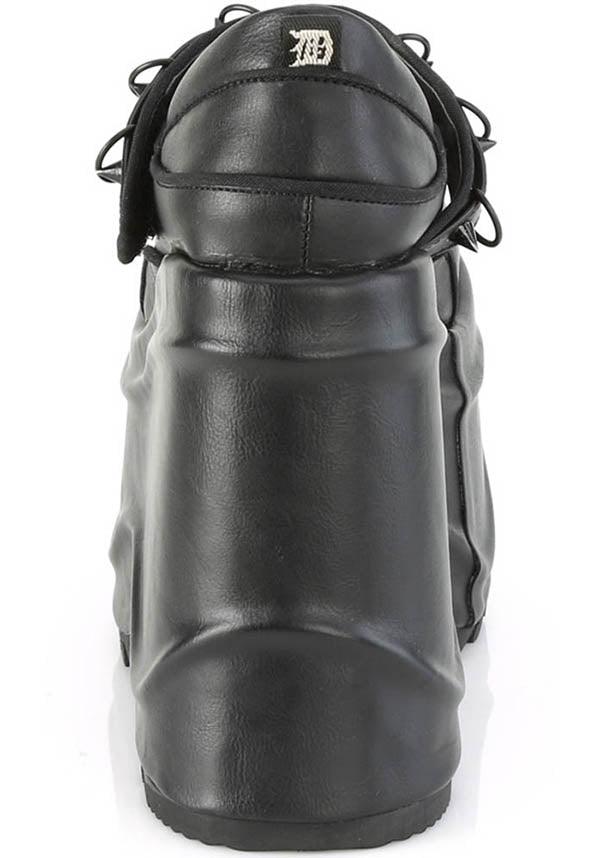 WAVE-48 [Black] | PLATFORMS [PREORDER] - Beserk - all, black, clickfrenzy15-2023, demonia, demonia shoes, discountapp, fp, goth, gothic, grunge, labelpreorder, labelvegan, mary janes, platform, platforms, platforms [preorder], pleaserimageupdated, ppo, preorder, punk, shoes, vegan