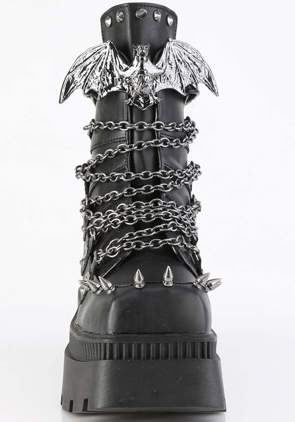Demonia Wrath-55 Black Platform Boots - Australia