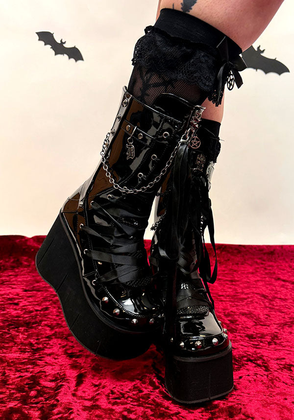 KERA-121 [Black Patent] | PLATFORM BOOTS [PREORDER] | DEM