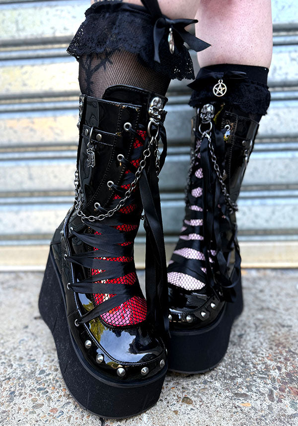 KERA-121 [Black Patent] | PLATFORM BOOTS [PREORDER]