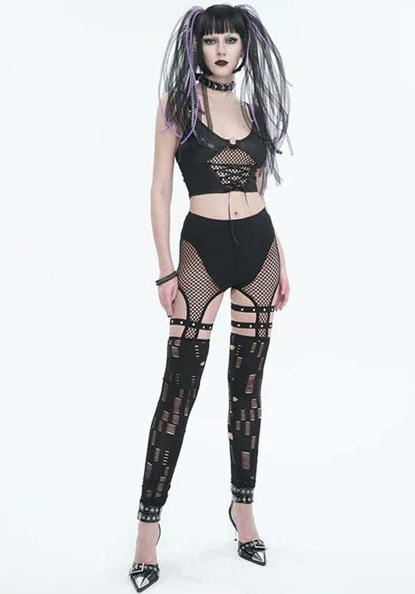 Cyber Goth Net | LACE UP TOP