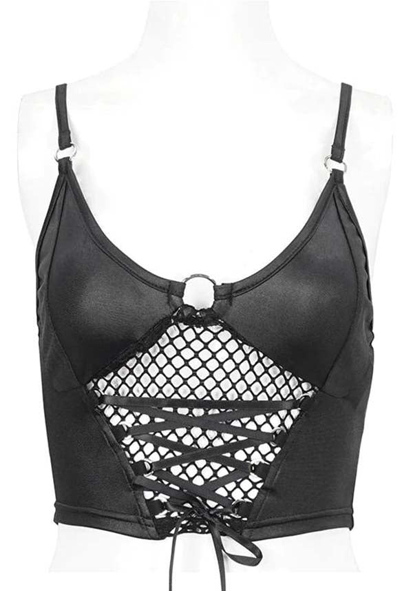Cyber Goth Net | LACE UP TOP