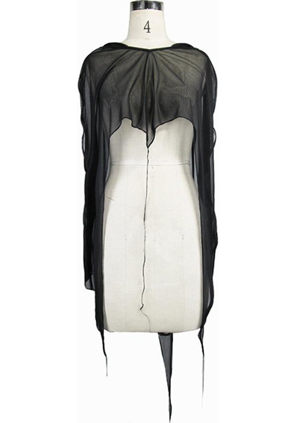 Katakuri Mesh | BAT WING CAPELET - Beserk - all, all clothing, all ladies, all ladies clothing, aug21, black, cape, clickfrenzy15-2023, clothing, discountapp, DV230721, edgy, fp, goth, gothic, halloween, hood, hooded, hoodie, hoody, ladies, ladies clothing, ladies outerwear, outerwear, R310821, shawl, sheer, womens hoodie
