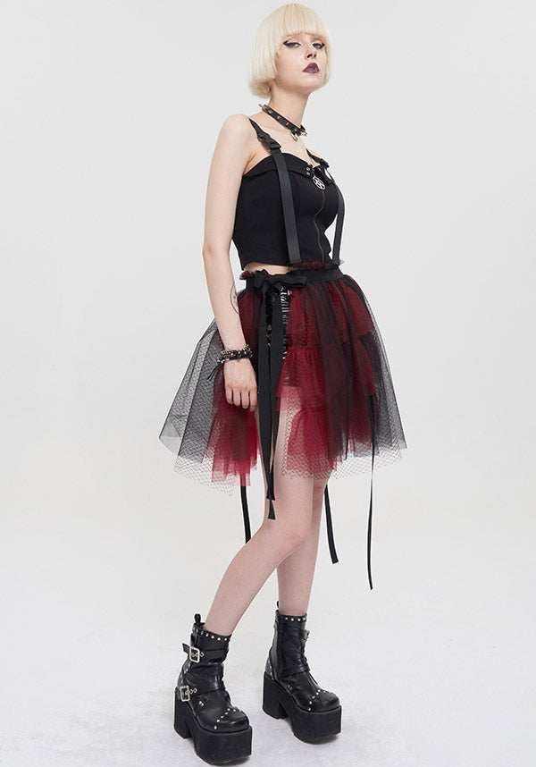 Medusa Punk [Black/Red] | FLARED SKIRT*