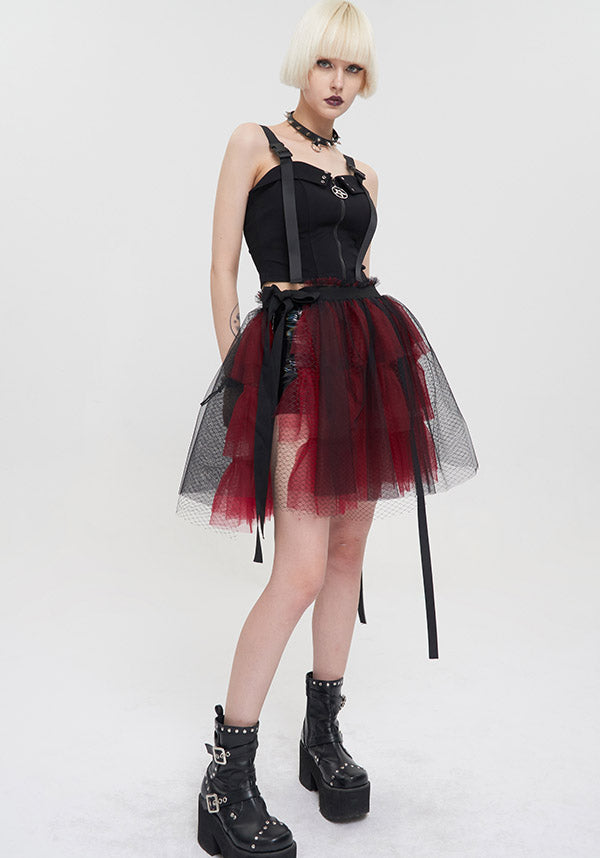 Medusa Punk [Black/Red] | FLARED SKIRT*