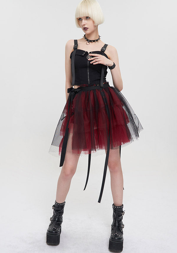 Medusa Punk [Black/Red] | FLARED SKIRT*