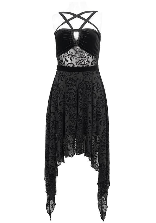 Devil Fashion - Pentagram Velvet Dress - Buy Online Australia