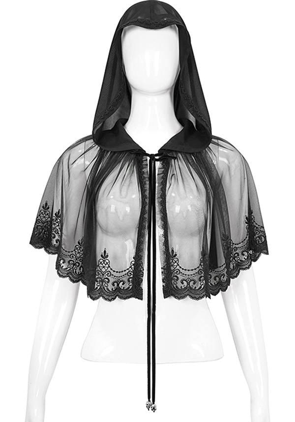 Void Century | HOODED CAPELET - Beserk - all, all clothing, all ladies, all ladies clothing, aug21, black, cape, clickfrenzy15-2023, clothing, discountapp, DV230721, edgy, fp, goth, gothic, hood, hooded, hoodie, hoodies, hoody, lace, lacey, ladies, ladies clothing, ladies outerwear, outerwear, R310821, renaissance, womens hoodie