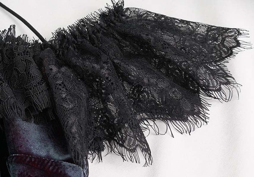 Wine Velvet Lace | OFF SHOULDER TOP*