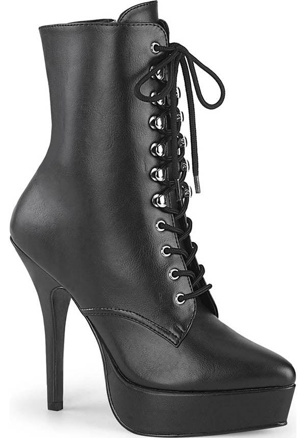 INDULGE-1020 [Black] | PLATFORM HEELS [PREORDER] - Beserk - all, all ladies, ankle boots, boots, boots [preorder], clickfrenzy15-2023, discountapp, fp, heels, heels [preorder], labelpreorder, labelvegan, ladies, platform, platform boots, platform heels, platforms, platforms [preorder], point, pointed, pointed toe, pointy, ppo, preorder, shoes, vegan