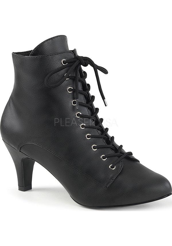 DIVINE-1020 [Black] | ANKLE BOOTS [PREORDER] - Beserk - all, black, boots, boots [preorder], clickfrenzy15-2023, discountapp, fp, heels, heels [preorder], labelpreorder, labelvegan, office, office clothing, pleaser, ppo, preorder, shoes, vegan