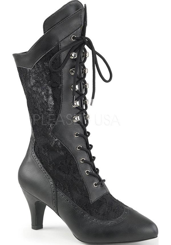 DIVINE-1050 [Black Lace] | HEELS [PREORDER] - Beserk - all, black, boots, boots [preorder], clickfrenzy15-2023, discountapp, fp, heels, heels [preorder], labelpreorder, labelvegan, lace, pleaser, ppo, preorder, shoes, vegan