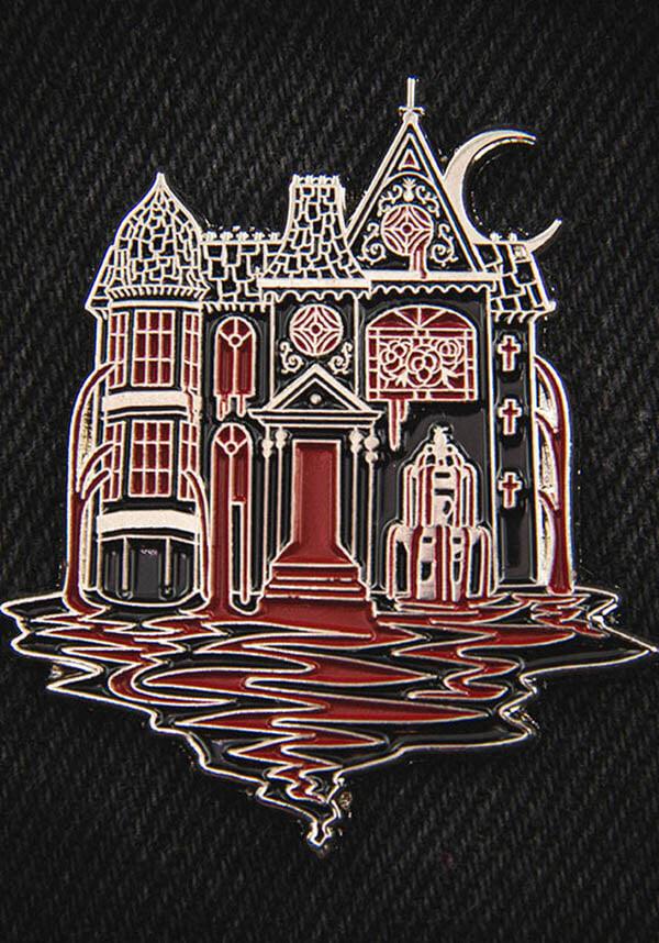 Bleeding Haunted Mansion | ENAMEL PIN - Beserk - accessories, all, badge, blood, clickfrenzy15-2023, discountapp, EC5179, enamel pin, fp, gift, gift idea, gift ideas, gifts, goth, gothic, gothic accessories, gothic gifts, halloween, halloween accessories, haunted house, house, ladies accessories, mansion, mar22, mens, mens accessories, mens gifts, pin, pins, pins and badges, R020322