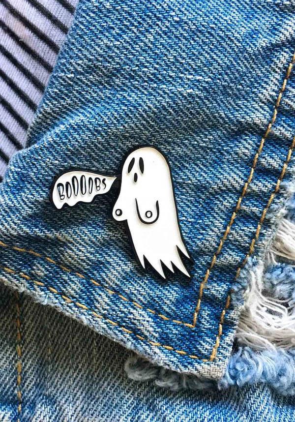 Boooobs Ghost | ENAMEL PIN - Beserk - accessories, all, badge, clickfrenzy15-2023, discountapp, EC5358, enamel pin, fp, ghost, gift, gift idea, gift ideas, gifts, gothic accessories, gothic gifts, ladies accessories, mar22, mens, mens accessories, pin, pins and badges, R310322