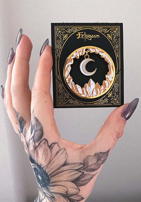 Crystal Moon Charm | ENAMEL PIN