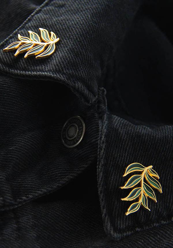 Gold Leaves | COLLAR PIN SET - Beserk - accessories, all, badge, clickfrenzy15-2023, collar pin, discountapp, EC5358, enamel pin, fp, gift, gift idea, gift ideas, gifts, gothic accessories, gothic gifts, ladies accessories, leaf, mar22, mens, mens accessories, mothersday, mothersdayplant, pin, pins, pins and badges, plant, plants, R310322
