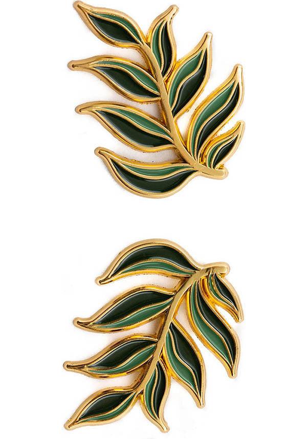 Gold Leaves | COLLAR PIN SET - Beserk - accessories, all, badge, clickfrenzy15-2023, collar pin, discountapp, EC5358, enamel pin, fp, gift, gift idea, gift ideas, gifts, gothic accessories, gothic gifts, ladies accessories, leaf, mar22, mens, mens accessories, mothersday, mothersdayplant, pin, pins, pins and badges, plant, plants, R310322