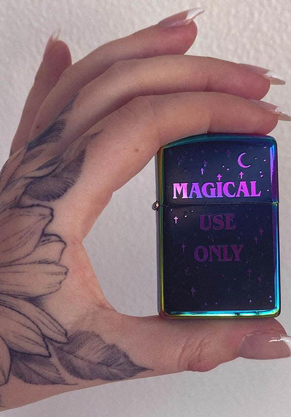 Magical Use Only | FLIP TOP LIGHTER - Beserk - all, black, cannotshipintl, clickfrenzy15-2023, discountapp, EC5179, fp, gift, gift idea, gift ideas, gifts, goth homeware, gothic homeware, gothic homewares, home, homeware, homewares, lighter, magic, mar22, R020322, rainbow, witch, witches, witchy