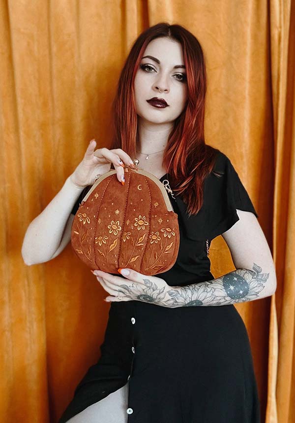 Velvet Embroidered Pumpkin | PURSE