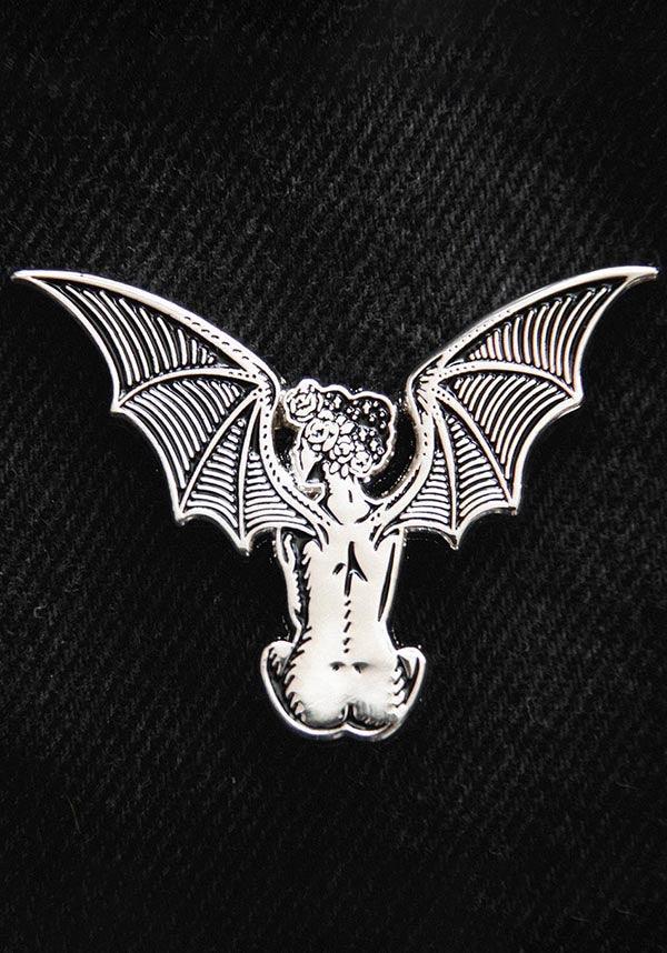 Winged Devil Woman | ENAMEL PIN - Beserk - accessories, all, badge, bat wings, black, bum, butt, christmas gift, christmas gifts, clickfrenzy15-2023, demon, devil, discountapp, EC7328, enamel pin, fp, gift, gift idea, gift ideas, gifts, googleshopping, goth, gothic, gothic accessories, gothic gifts, jan23, ladies accessories, lady, mens accessories, mens gift, mens gifts, pin, pins, pins and badges, R220123, rose, roses, silver
