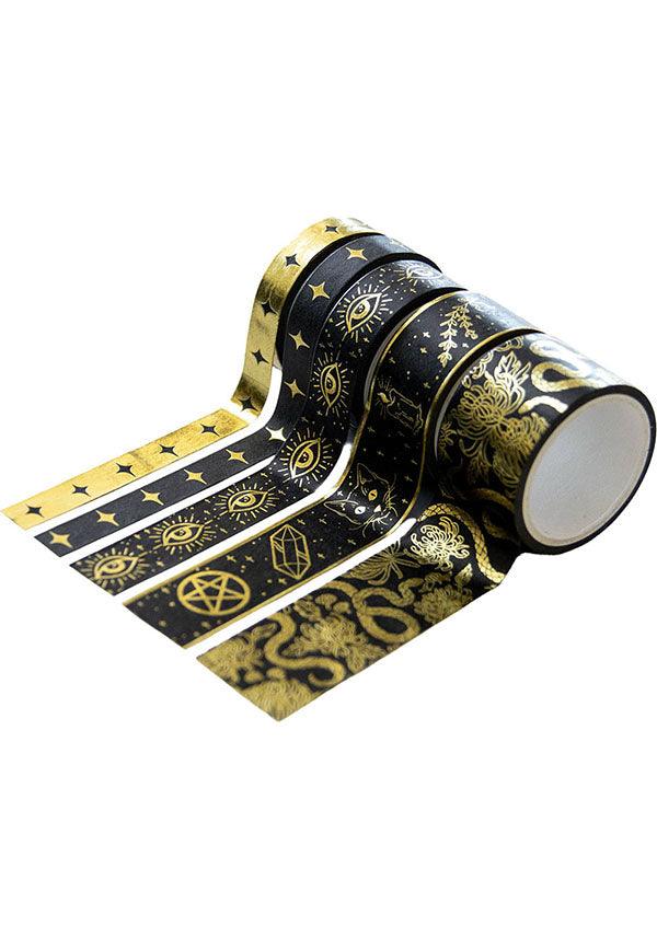 Witchy Washi [Black/Gold] | TAPE - Beserk - all, black, christmas gift, christmas gifts, clickfrenzy15-2023, discountapp, EC6336, fp, gift, gift idea, gift ideas, gifts, gold, googleshopping, gothic gifts, gothic homeware, gothic homewares, home, homeware, homewares, oct22, office, office and stationery, office homewares, r191022, stationary, stationery, sticky tape, tape, washi, witch, witchy