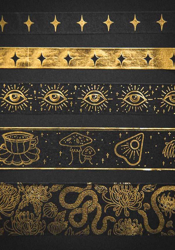 Witchy Washi [Black/Gold] | TAPE - Beserk - all, black, christmas gift, christmas gifts, clickfrenzy15-2023, discountapp, EC6336, fp, gift, gift idea, gift ideas, gifts, gold, googleshopping, gothic gifts, gothic homeware, gothic homewares, home, homeware, homewares, oct22, office, office and stationery, office homewares, r191022, stationary, stationery, sticky tape, tape, washi, witch, witchy