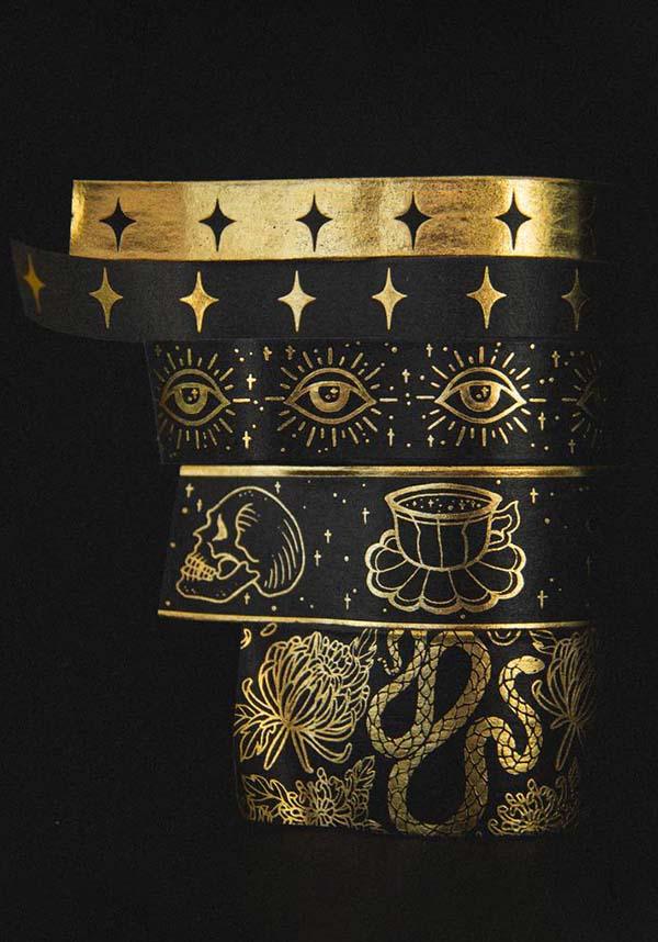 Witchy Washi [Black/Gold] | TAPE - Beserk - all, black, christmas gift, christmas gifts, clickfrenzy15-2023, discountapp, EC6336, fp, gift, gift idea, gift ideas, gifts, gold, googleshopping, gothic gifts, gothic homeware, gothic homewares, home, homeware, homewares, oct22, office, office and stationery, office homewares, r191022, stationary, stationery, sticky tape, tape, washi, witch, witchy