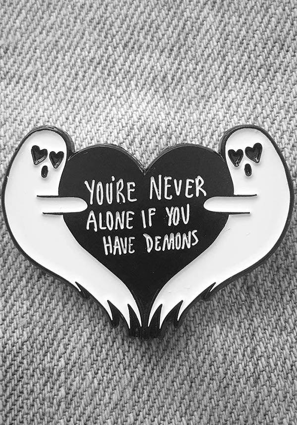 You&#39;re Never Alone If You Have Demons | GHOST ENAMEL PIN - Beserk - accessories, all, badge, black, clickfrenzy15-2023, discountapp, EC5179, enamel pin, fp, ghost, gift, gift idea, gift ideas, gifts, gothic accessories, gothic gifts, halloween, halloween accessories, ladies accessories, mar22, mens, mens accessories, mens gifts, mens valentines gifts, pin, pins, pins and badges, R020322, valentines, valentines day