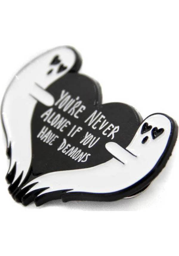 You&#39;re Never Alone If You Have Demons | GHOST ENAMEL PIN - Beserk - accessories, all, badge, black, clickfrenzy15-2023, discountapp, EC5179, enamel pin, fp, ghost, gift, gift idea, gift ideas, gifts, gothic accessories, gothic gifts, halloween, halloween accessories, ladies accessories, mar22, mens, mens accessories, mens gifts, mens valentines gifts, pin, pins, pins and badges, R020322, valentines, valentines day