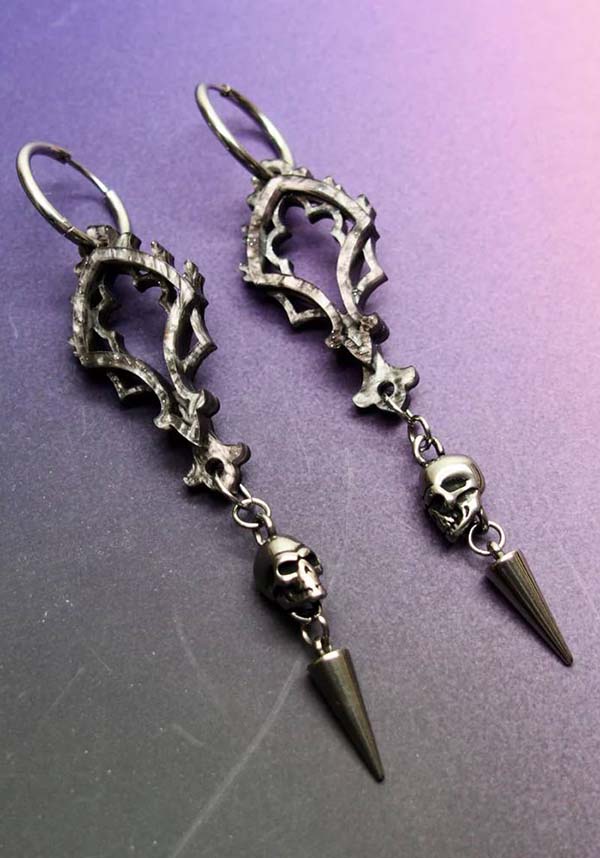 Cathedral Punk Skull Drop [Grey] | EARRINGS*