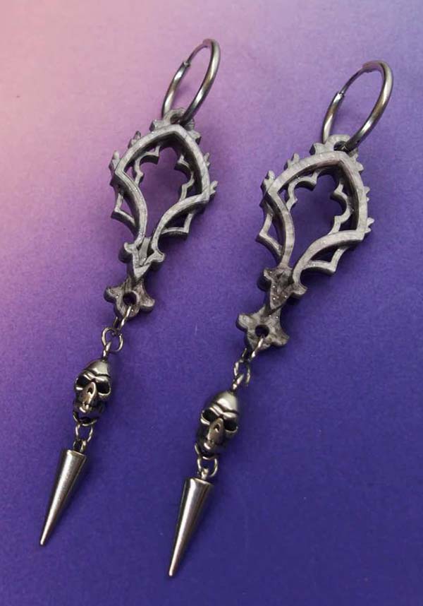 Cathedral Punk Skull Drop [Grey] | EARRINGS