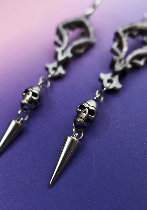 Cathedral Punk Skull Drop [Grey] | EARRINGS*