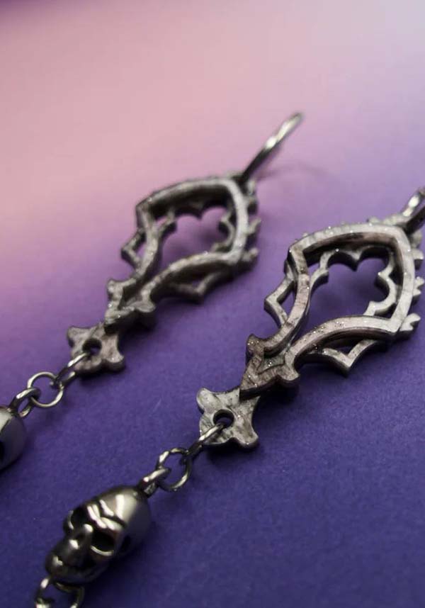 Cathedral Punk Skull Drop [Grey] | EARRINGS*