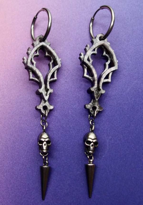 Cathedral Punk Skull Drop [Grey] | EARRINGS*