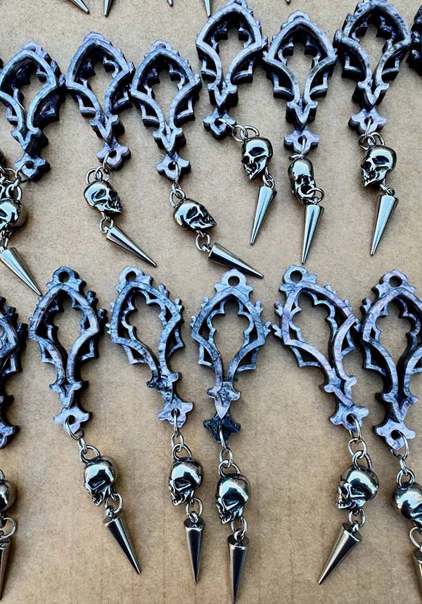 Cathedral Punk Skull Drop [Grey] | EARRINGS*
