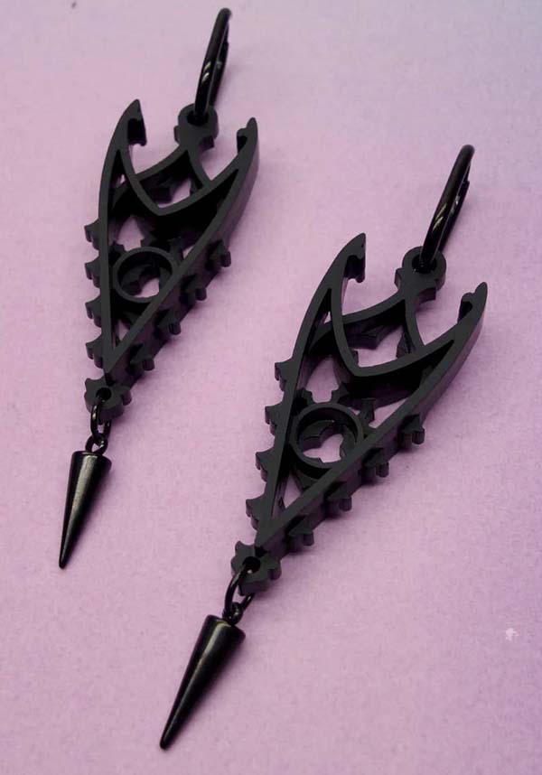 Inverted Spires [Black] | EARRINGS
