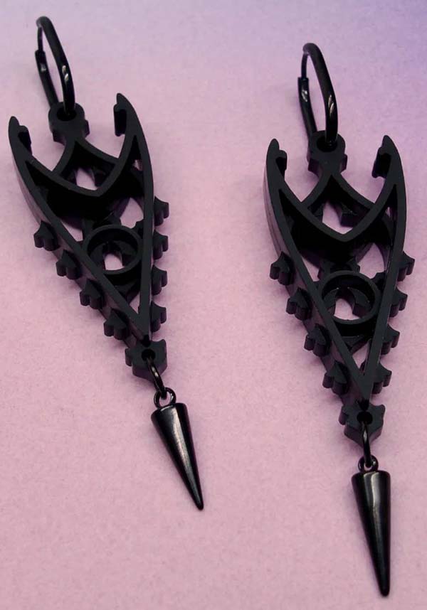 Inverted Spires [Black] | EARRINGS