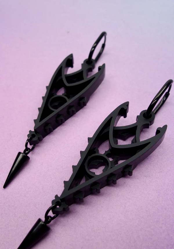 Inverted Spires [Black] | EARRINGS